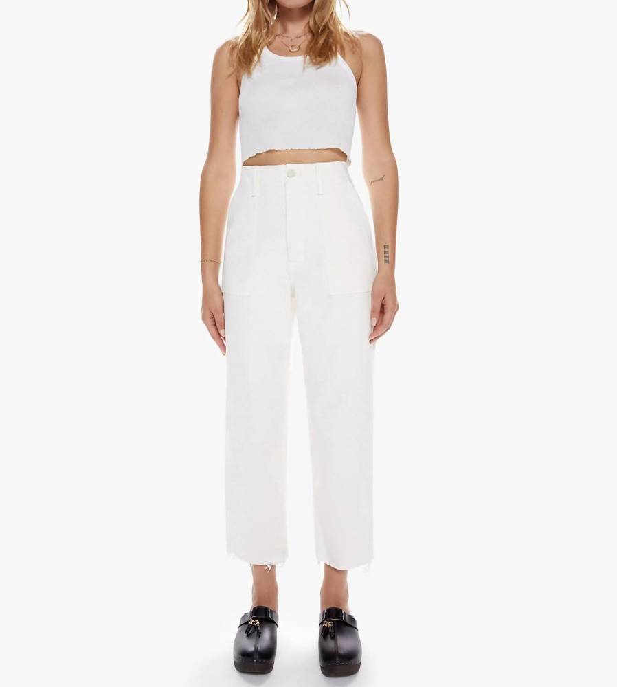 NEW MOTHER the patch pocket private ankle fray jean in fairest of them all